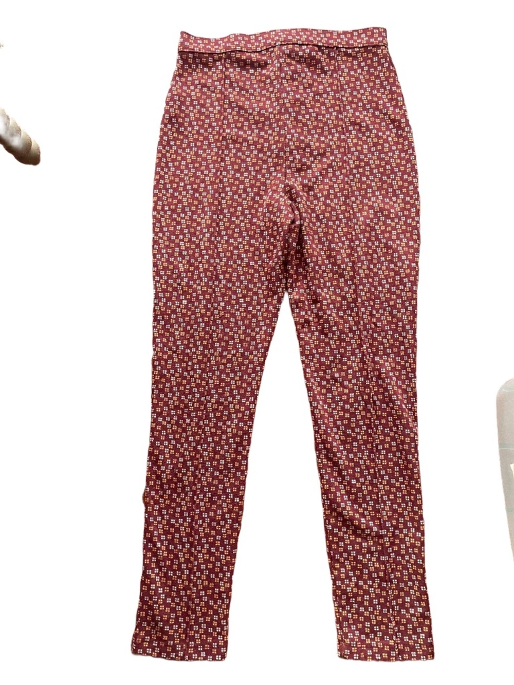 "Free People Maroon
Geometric Micro-Mosaic
Knit Trousers - Picture 4 of 5